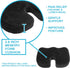 Aurora Health & Beauty Tailbone Memory Foam Seat Cushion for Office Chair, Car Seat & Desk, Butt Coccyx Cushion
