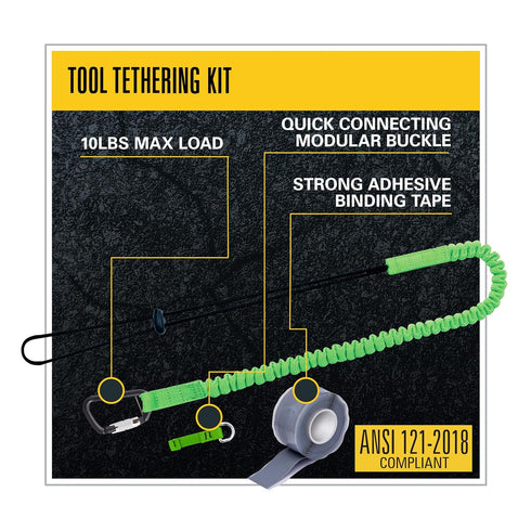 Maximum Safety 3-Piece Tool Kit, Includes Webbing Tool Connector, Self-Adhesives Tool Binding Tape, & Single Leg Tool