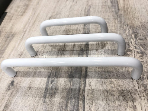 2Pcs 4.13" Arch Bow Cabinet Pull, Aluminum Closet Door Hardware Handle, Hole Dia.3.78"/96mm, White