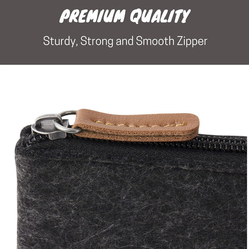Mr. Pen - 3 Pc Black Felt Small Zipper Pen Case, Canvas Pencil Bag for Office Supplies