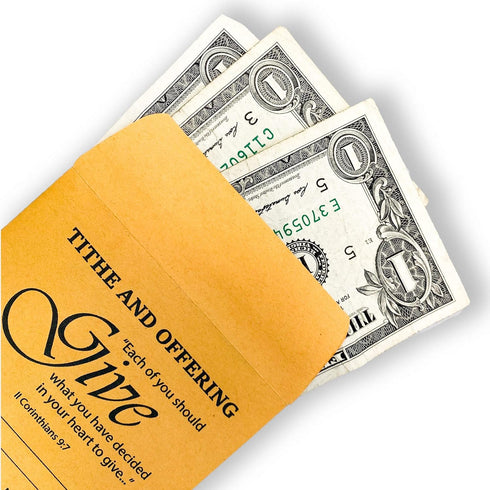 Coin Envelope, Tithe and Offering Envelopes for Church, Package of 100