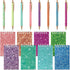 Sherr 16 Pcs Glitter Notebooks and Pens, Mini Pocket Notepads, Colorful Ballpoint Pens for Kids and Office Supplies
