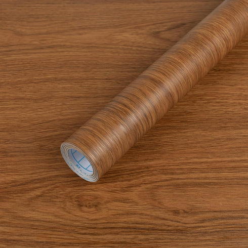 Wood Walnut Conntact Paper Peel and Stick - Brown Wooden Grain Vinyl