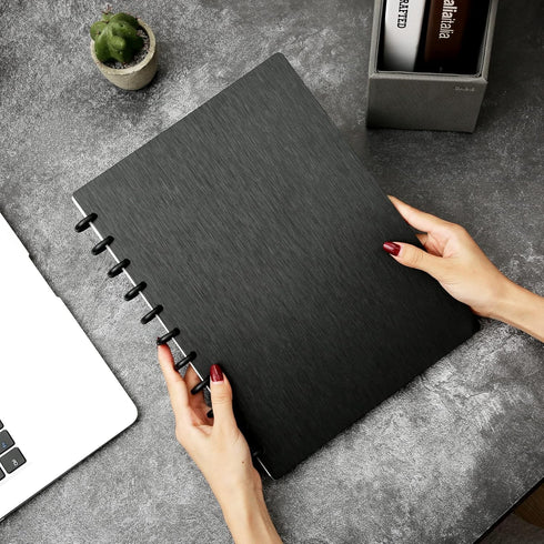 Yoment 2 Pack 5 Subject Refillable Discbound Notebook, 8.6" x 12", Customizable Spiral Journal with 120 Disc Planner