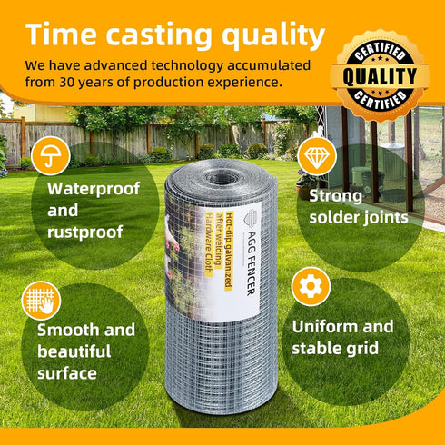 24inch 50ft 1/2 inch 19Ga, x Hardware Cloth Chicken Wire Fencing Hot Dipped Galvanized After Welding Garden Plant