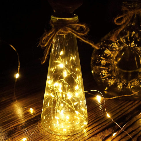 10 Pack 20 Decorman Upgraded Solar Wine Bottle Lights LEDs Waterproof Silver Wire Cork Lights for Party, Wedding