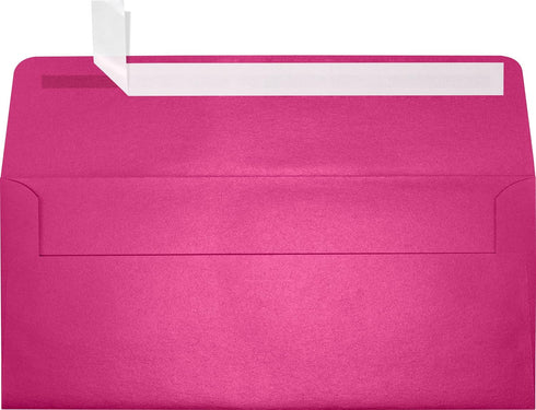 LUXPaper #10 Business Envelopes | 4 1/8" x 9 1/2" | Peel & Press | Azalea Metallic | 80lb. Text | 50 Qty