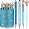 Sabary 8 Pcs Ballpoint Pens with Pen Holder, Metal Crystal Diamond Pen Glitter, Fancy Pens for Women Girls Office Gifts