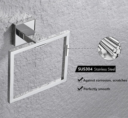 Hand Towel Bar, Bathroom Accessories Towel Holder, SUS304 Stainless Steel Wall Mounted Rack
