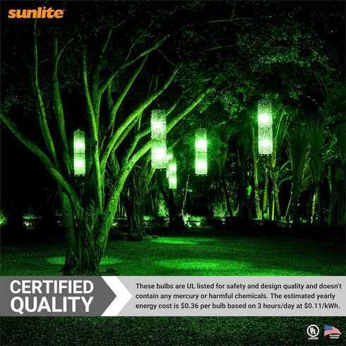 Sunlite LED A19 Colored Light Bulb, 3 Watts (25w Equivalent), E26 Medium Base, Green