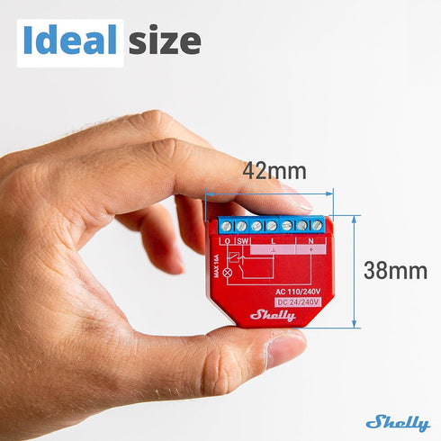 Shelly Plus 1PM UL, WiFi & Bluetooth Smart Relay Switch, Power Metering, Compatible with Alexa & Google Home