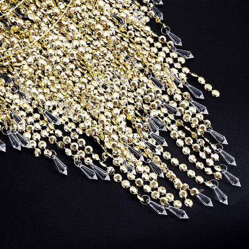 12.6 inches, 3 Waneway Acrylic Chandelier Shade, Ceiling Light Shade Beaded Pendant Lampshade with Crystal Beads