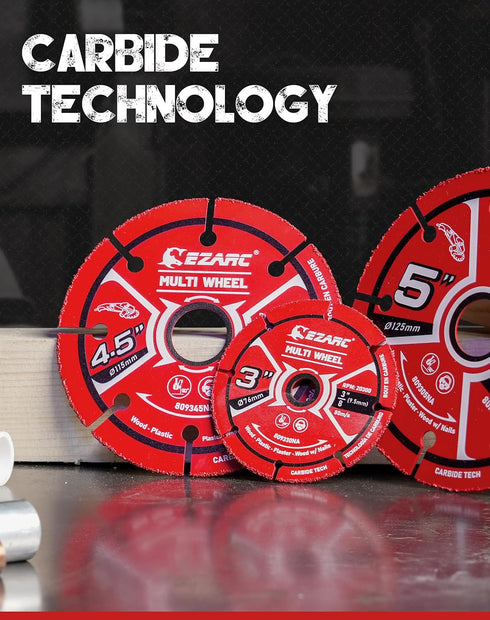 EZARC 3 Inch Cut Off Wheels, Carbide Cutting Disc for Angle Grinder, 2 Pack for Wood, Laminate, Plastic, Plaster