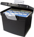 Storex Portable File Box with XL Lid, 11 x 13-1/2 x 11 Inches, Black