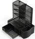 Simple Houseware SHW 6-Compartment Desktop Organizer with Drawer, Black