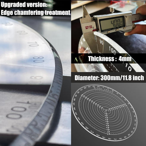 300 mm 12 Inch Diameter Round Center Finder Compass for Drawing Circles and Woodturning