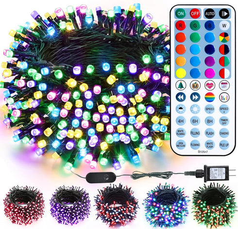 Brizled Christmas String Lights, 33ft 100 LED Color Changing Christmas Lights with