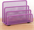 EASEPRES Desk Mail Organizer, Purple 2 Pack Office Small Letter Sorter Desktop File Organizer Metal Mesh with 3 Vertical Upright Compartments by EASEPRES