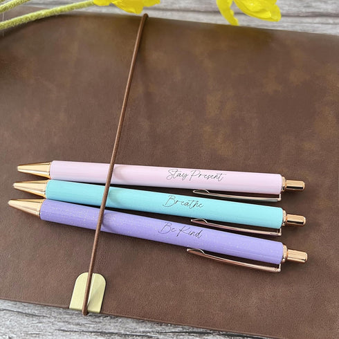 Jxueych Fancy Metal Pen Set, Inspirational Motivational Quotes, Cute Boss Lady Gifts, Teacher Pens, Office Decor