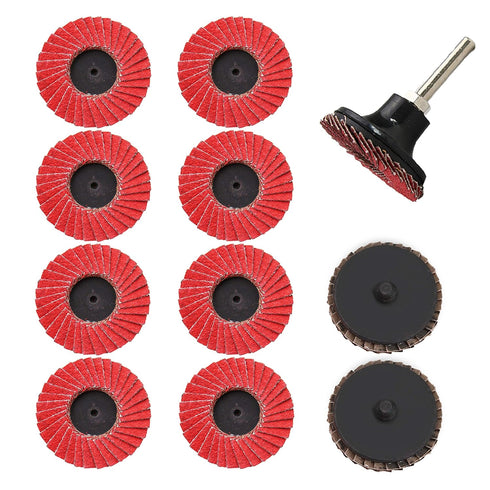 2 Inch Flap Disc 80 Grit, Surface Conditioning Disc with Quick Change Connection, 10+1 Pack