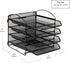 Mind Reader Paper Tray, Desktop Organizer, Wall Mountable File Storage, Metal Mesh, 11.5" L x 14.25" W x 11.5" H, Black
