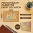 60 Pack 6x4in 10 Decorably Rustic Thank You Cards Bulk with Envelopes & Stickers, Folded Cute Kraft & Pastel Designs