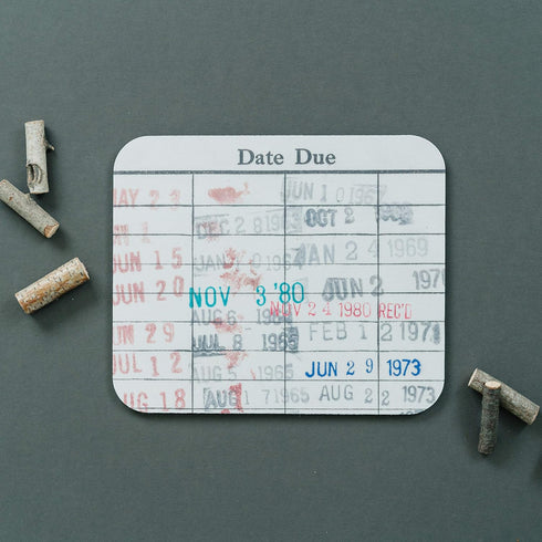 Library Book Checkout Card Neoprene Mouse Pad - Unique Gift for Book Lovers and Readers