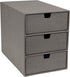 Bigso Box of Sweden Ingrid 3-Drawer Desk Organizer, Durable Stackable Fiberboard Drawers for Office Supplies, 6.3" x