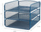 Safco Products Onyx Mesh 3 Tray Desktop Organizer 3271BU, Durable Steel Mesh Construction with Blue Powder Coat Finish
