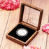 Single Walnut Wood Challenge Coin Presentation Display Box Storage Case with Clear Top and Plastic Coin Capsules