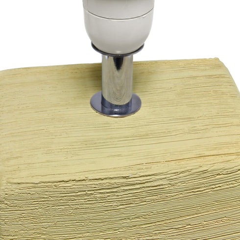 LT1218-BGE 11.81" Simple Designs Mini Cube Faux Stone Ceramic Table Lamp, for Living Room, Bedroom, Office, Beige