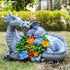 RCTTICUU 6 Solar Dragon Garden Statues Outdoor Decor, Resin Dragon Figurine with Succulent and LED Lights Lawn Patio