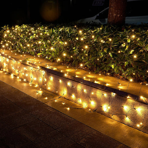 160LED 5ftx7ft, Dirnun Led Christmas Net Lights Outdoor Christmas Lights WarmWhite Waterproof Outdoor Indoor Fairy Mesh