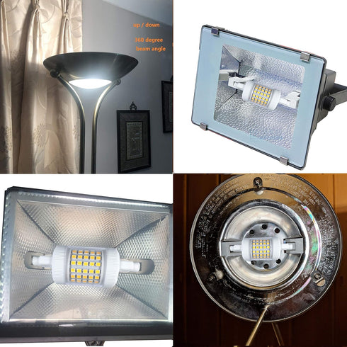 QLEE Dimmable 12W R7s Bulb 78mm 150W 3.1" T3 R7s 120V 2PCS LED Daylight Equivalent Halogen Double Ended J Base Flooding