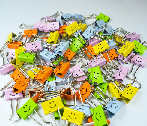 RAPESCO Smile Foldback Clips 3/4", Assorted Colours, Pack of 80