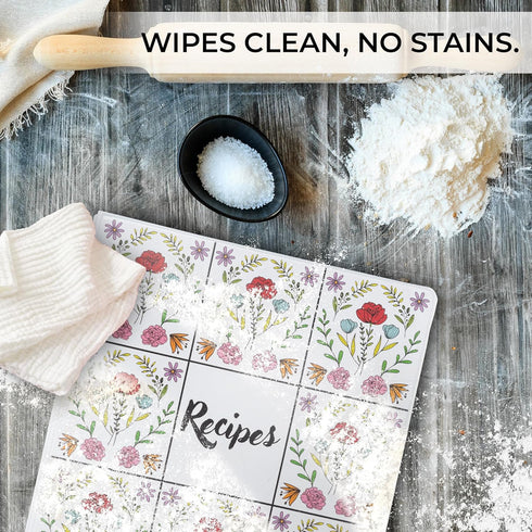 Samsill Recipe Binder Kit, 1 Inch D-Ring, Full Page 8.5 x 11, Floral Tile Design