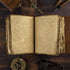 Vintage Leather Journal - Leather Bound Journal with Antique Handmade Deckle Edge Vintage Paper - Book of Shadows (Red