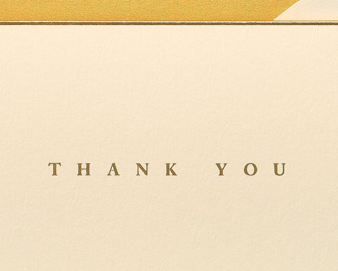 Papyrus Thank You Cards with Envelopes - Gold Border, 16-Count