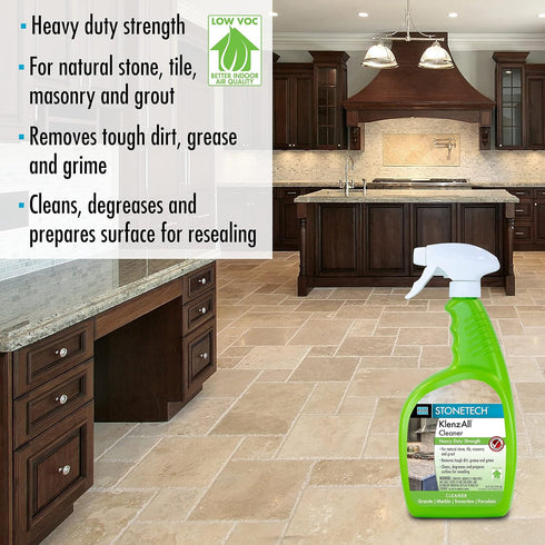 24OZ (709ML) STONETECH KlenzAll Cleaner, Heavy Duty Cleaner for Stone & Tile, Spray Bottle