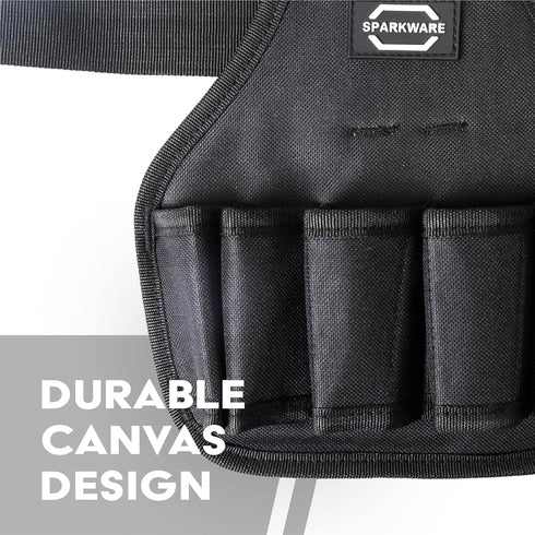 Sparkware Tool Pouch with Belt | Utility Belt for Electricians, Carpenters, and Construction Workers | Black, Medium