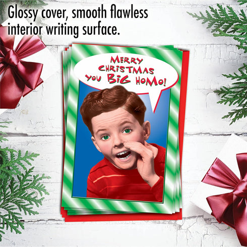 NobleWorks 12 Funny Jesus Christmas Cards with Envelopes, Adult Humor Greeting Cards, Boxed Xmas Stationery