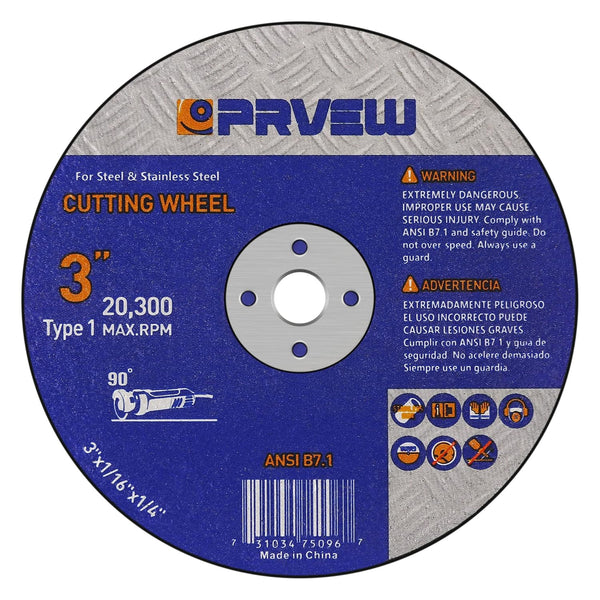 50-PK Cut Off Wheels 3 Inch, Quality Cutting Disc for Metal & Stainless Steel, General Purpose