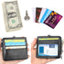 Wisdompro 2-Sided PU Leather ID Badge Holder with Zip, 1 ID Window, 4 Card Slots, 1 Side Zipper Pocket, 20 Inch Lanyard