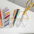 Martha Stewart Kerry Plastic 4 Compartment Pen Holder, Office Desktop Organizer with Gold Trim