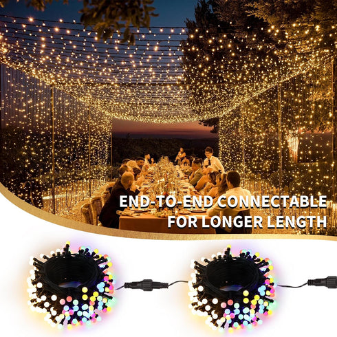 66ft 200 Dimmable Brizled LED Color Changing String Lights, Warm White & Colored Christmas Lights, Berry String Lights