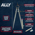 ALLY Tools 8 Inch Precision Locking Spring Divider/Woodworking Compass with Pencil Holder, Includes Two Pencils