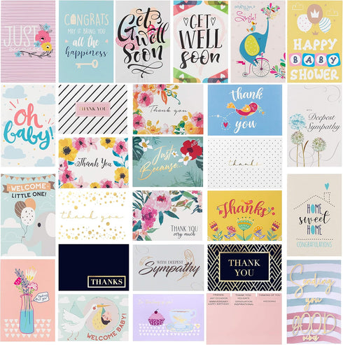 Bargain Paradise 100 100 4 6 inches 100 All Occasion Greeting Cards- Eye Catching Designs with Greeting Card Organizer