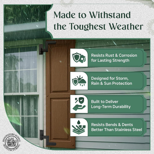 6.5" Renovators Supply Manufacturing Wrought Iron Lift-Off Pintle Shutter Hinges Black Colonial Window & Gate Hardware