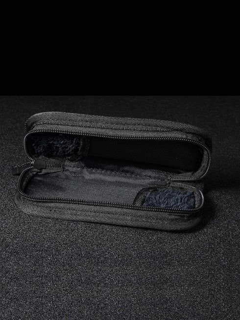 Nylon Utility Knife Pouch, Compatible with 2 Knives, Includes Polishing Cloth and Stickers, Black