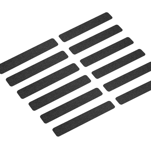 LifeGrip Anti Slip Traction Treads Black (12-Pack), 2" X 12", Best Grip Tape 80 Grit Non Slip, Pre-Cut Strips